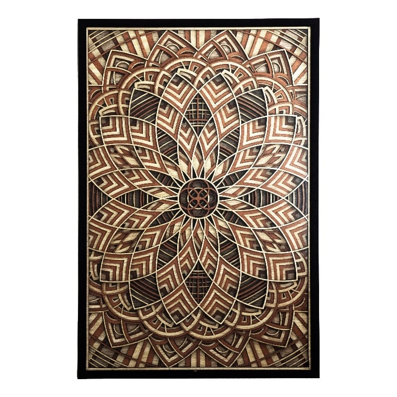 Yosemite Home Decor 'Symmetry's Cut' Glass Mixed Media Shadowbox in Multi-Color