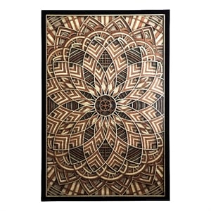 Yosemite Home Decor 'Symmetry's Cut' Glass Mixed Media Shadowbox in Multi-Color