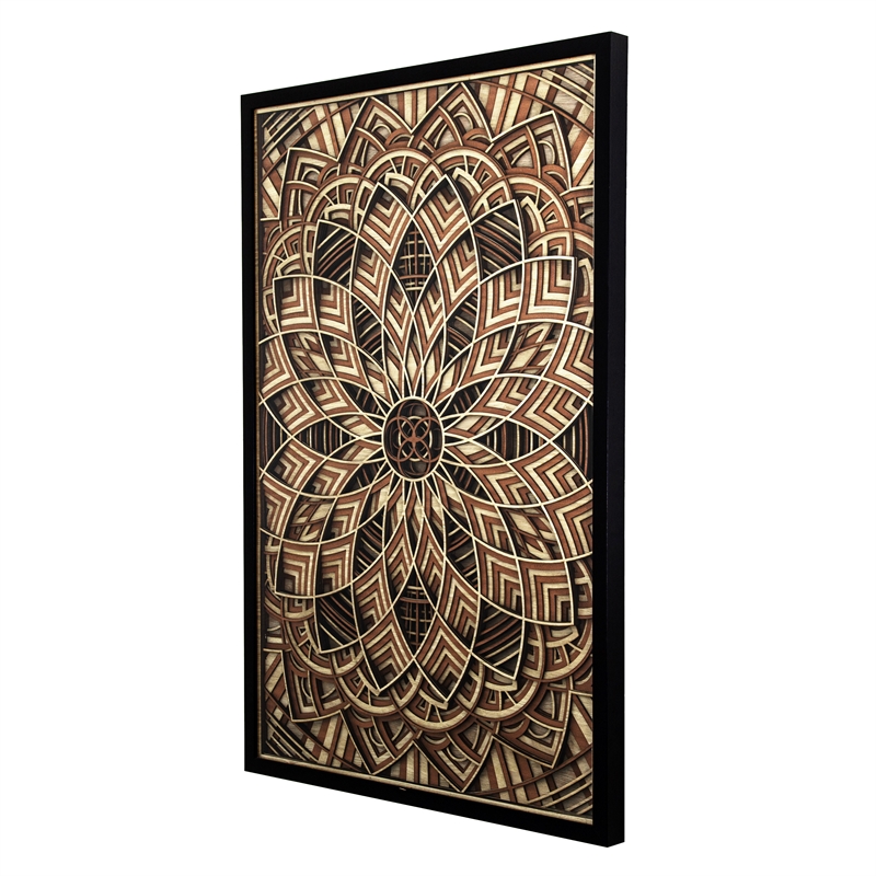 Yosemite Home Decor 'Symmetry's Cut' Glass Mixed Media Shadowbox in Multi-Color