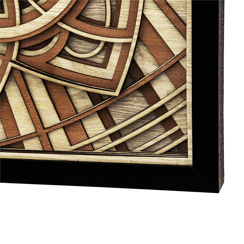 Yosemite Home Decor 'Symmetry's Cut' Glass Mixed Media Shadowbox in Multi-Color