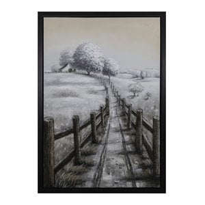 Yosemite Home Decor 'Country Road I' Plastic Canvas Wall Art in Multi-Color