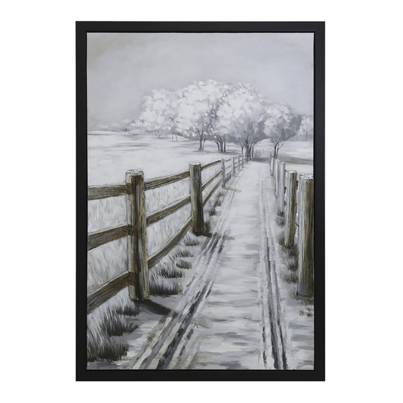Yosemite Home Decor 'Country Road II' Plastic Canvas Wall Art in Multi-Color