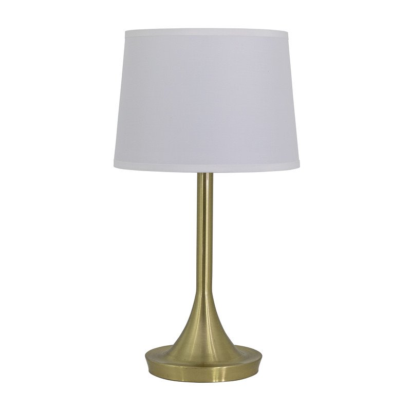 Yosemite Home Decor Bryce 1-Light Metal Table Lamp with Shade in Brushed Gold