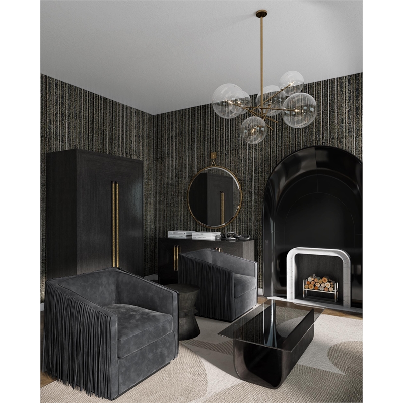 Yosemite Home Decor Klare 6-Light Glass Sputnik Chandelier in Antique Brass
