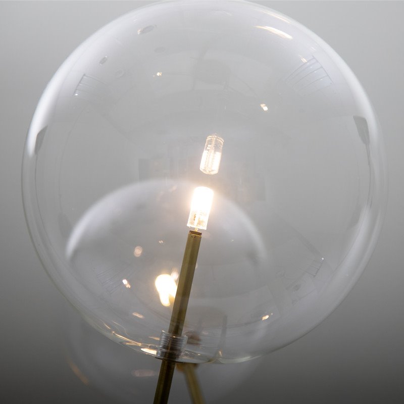 Yosemite Home Decor Klare 4-Light Glass Sputnik Lamp in Clear/Antique Brass