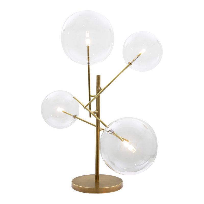 Yosemite Home Decor Klare 4-Light Glass Sputnik Lamp in Clear/Antique Brass