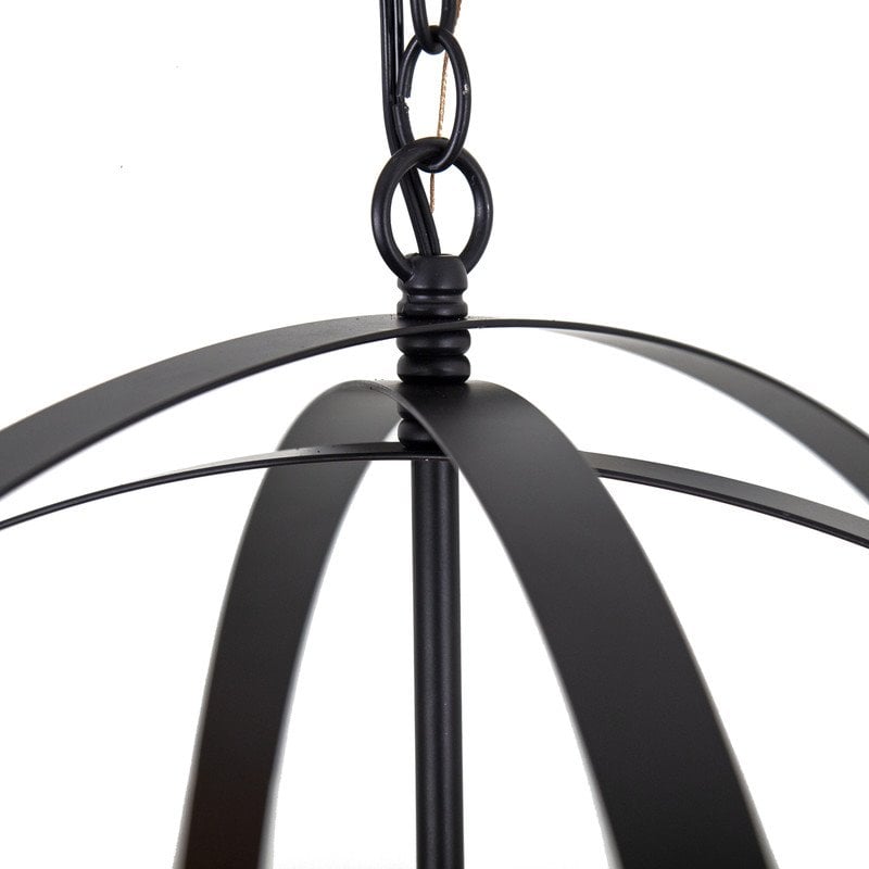 Yosemite Home Decor Tira 6-Light Metal Orb Chandelier in Matte Black
