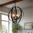 Yosemite Home Decor Tira 6-Light Metal Orb Chandelier in Matte Black