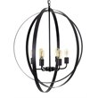 Yosemite Home Decor Tira 6-Light Metal Orb Chandelier in Matte Black