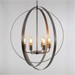 Yosemite Home Decor Tira 6-Light Metal Orb Chandelier in Satin Nickel