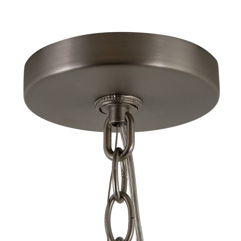 Yosemite Home Decor Tira 6-Light Metal Orb Chandelier in Satin Nickel