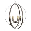 Yosemite Home Decor Tira 6-Light Metal Orb Chandelier in Satin Nickel