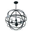 Yosemite Home Decor Vega 4-Light Metal Orb Chandelier in Matte Black