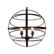 Yosemite Home Decor Vega 4-Light Metal Orb Chandelier in Matte Black