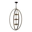 Yosemite Home Decor Alpha 9-Light Metal Chandelier in Distressed Antique Brass