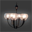 Yosemite Home Decor Orion 6-Light Metal Chandelier in Clear Seeded/Matte Black