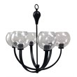 Yosemite Home Decor Orion 6-Light Metal Chandelier in Clear Seeded/Matte Black