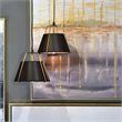 Yosemite Home Decor Mira 1-Light Fabric Pendant with Black Shade in Matte Gold