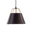 Yosemite Home Decor Mira 1-Light Fabric Pendant with Black Shade in Matte Gold