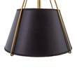 Yosemite Home Decor Mira 1-Light Fabric Pendant with Black Shade in Matte Gold