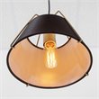 Yosemite Home Decor Mira 1-Light Fabric Pendant with Black Shade in Matte Gold