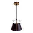 Yosemite Home Decor Mira 1-Light Fabric Pendant with Black Shade in Matte Gold