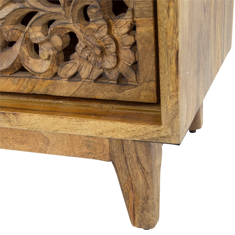 Yosemite Home Decor Gracia Large Mango and Solid Acacia Wood Cabinet in Brown