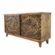Yosemite Home Decor Gracia Large Mango and Solid Acacia Wood Cabinet in Brown