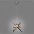 Yosemite Home Decor Aquarius 1-Light Geometric Metal Pendant in Matte Black