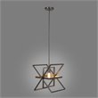 Yosemite Home Decor Aquarius 1-Light Geometric Metal Pendant in Matte Black