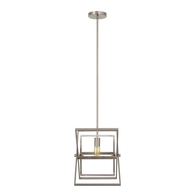 Yosemite Home Decor Aquarius 1-Light Geometric Metal Pendant in Matte Black