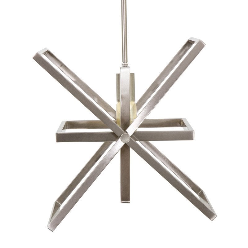 Yosemite Home Decor Aquarius 1-Light Geometric Metal Pendant in Matte Black