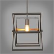 Yosemite Home Decor Aquarius 1-Light Geometric Metal Pendant in Matte Black