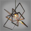 Yosemite Home Decor Aquarius 1-Light Geometric Metal Pendant in Matte Black