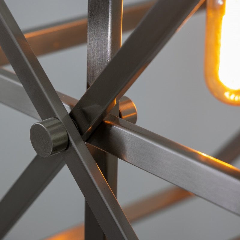 Yosemite Home Decor Aquarius 1-Light Geometric Metal Pendant in Matte Black