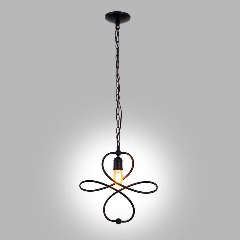 Yosemite Home Decor Belt 1-Light Orbital Geometric Metal Pendant in Matte Black