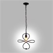 Yosemite Home Decor Belt 1-Light Orbital Geometric Metal Pendant in Matte Black