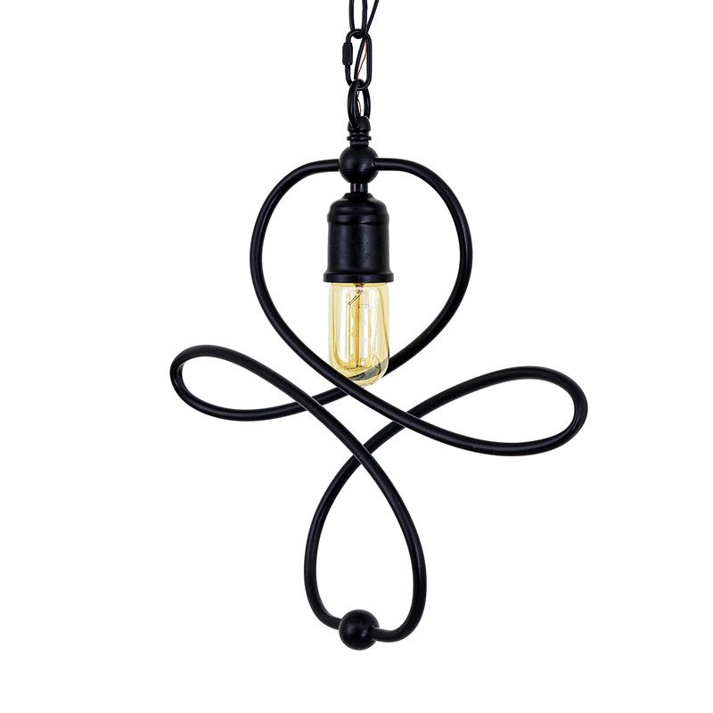 Yosemite Home Decor Belt 1-Light Orbital Geometric Metal Pendant in Matte Black