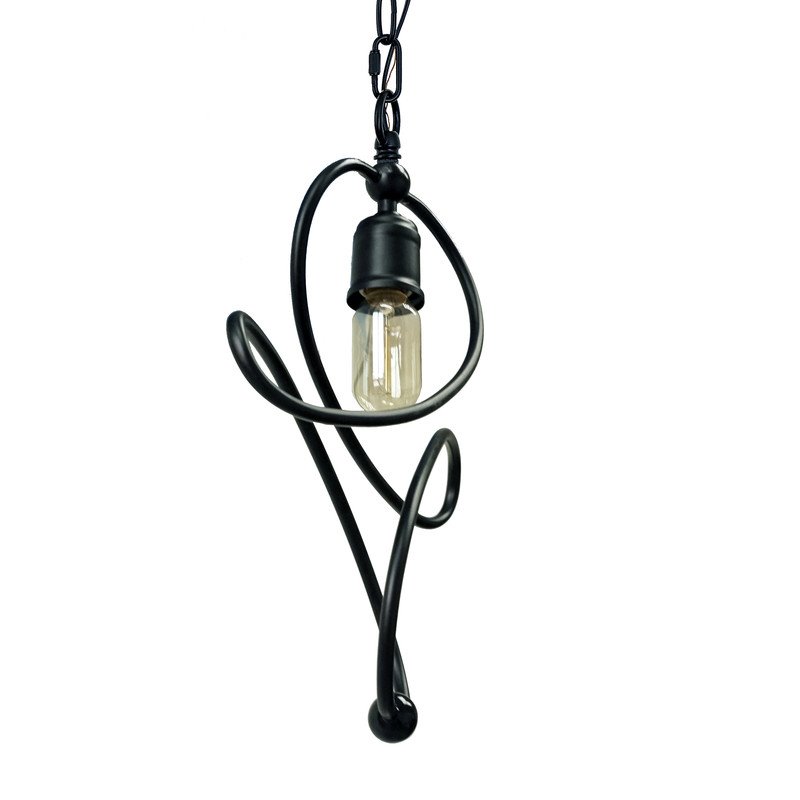 Yosemite Home Decor Belt 1-Light Orbital Geometric Metal Pendant in Matte Black