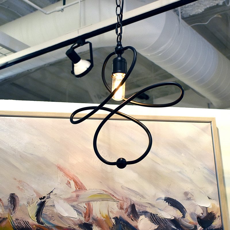 Yosemite Home Decor Belt 1-Light Orbital Geometric Metal Pendant in Matte Black