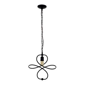Yosemite Home Decor Belt 1-Light Orbital Geometric Metal Pendant in Matte Black