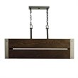 Yosemite Home Decor Corbin 4-Light Metal/Dark Stained Wood Chandelier in Brown