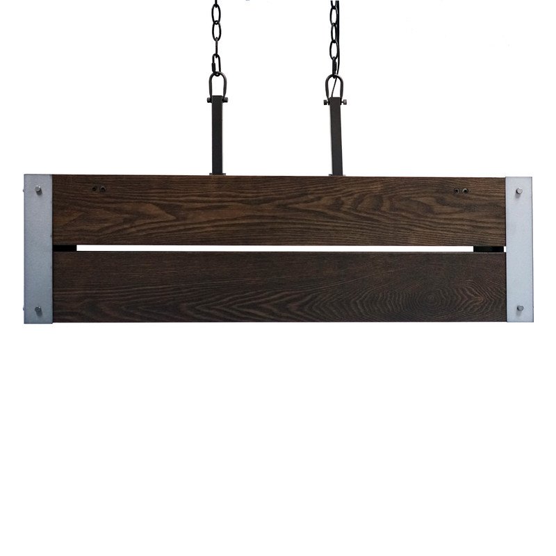 Yosemite Home Decor Corbin 4-Light Metal/Dark Stained Wood Chandelier in Brown