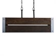Yosemite Home Decor Corbin 4-Light Metal/Dark Stained Wood Chandelier in Brown