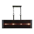 Yosemite Home Decor Corbin 4-Light Metal/Dark Stained Wood Chandelier in Brown