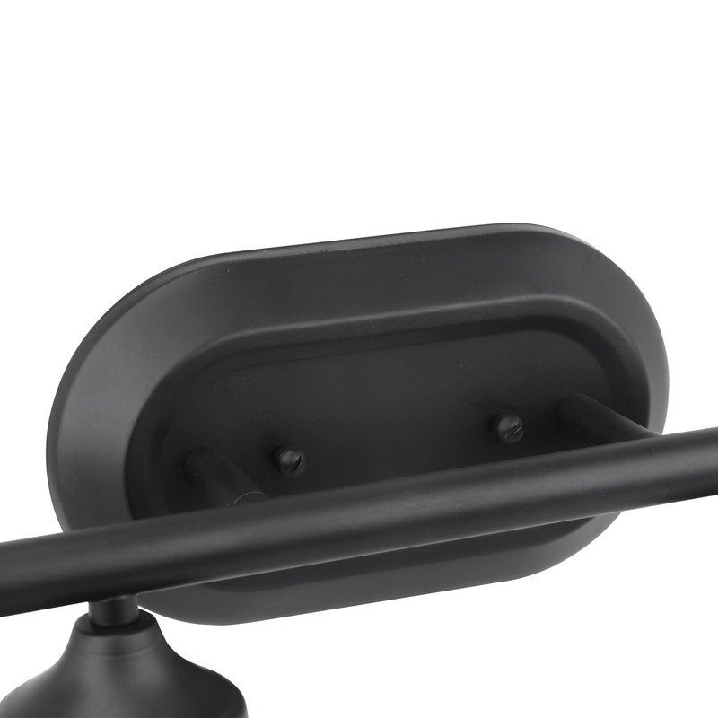 Yosemite Home Decor Jordan 3-Light Metal/Glass Vanity Light in Matte Black