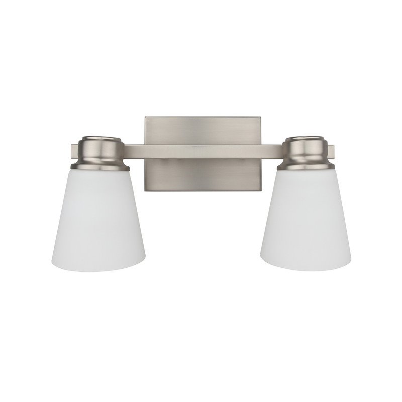 Yosemite Home Decor Jordan 2 Lights Metal/Glass Vanity Light in Satin Nickel
