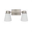 Yosemite Home Decor Jordan 2 Lights Metal/Glass Vanity Light in Satin Nickel