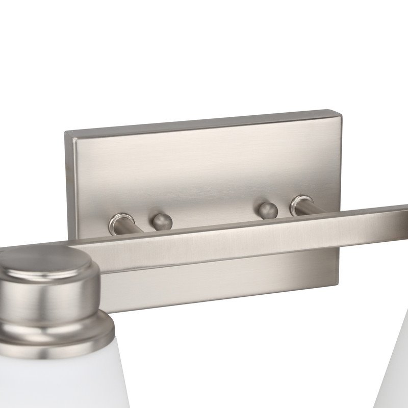 Yosemite Home Decor Jordan 2 Lights Metal/Glass Vanity Light in Satin Nickel