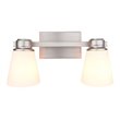Yosemite Home Decor Jordan 2 Lights Metal/Glass Vanity Light in Satin Nickel